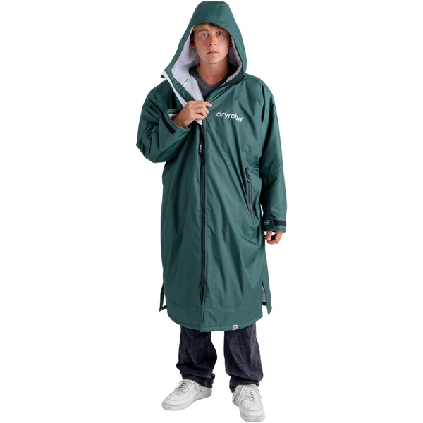 2026 Dryrobe Advance Roupão De Troca De Roupa De Manga Comprida DALSV3 - Dark Green / Nimbus Cloud